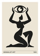 © C Design Studio - Minimalist Abstract Woman Holding Eye Symbol, Modern Mystical Silhouette Illustration