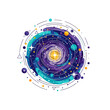 © Joko - Abstract Swirling Galaxy with Planets, Stars, and Constellations - Cosmic Art