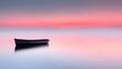 © Dmitry - A boat on a calm lake at sunset.