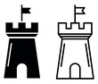 © Taslima - Castle Tower Vector Icon Set, Fort Illustration