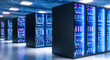 © tiero - Data center server racks glowing 3d