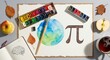 © data - Mathematics art supplies still life.