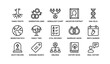 © Cali6ro - Genealogy icons collection including family roots and dna helix