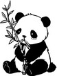 © Airakit Studio - A cute panda bear eating bamboo coloring page.