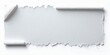 © antishock - Ripped paper strip isolated. White texture, jagged edges, blank space. Shadow suggests flatness, simple composition.