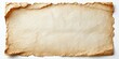 © antishock - Old parchment paper texture, rough edges, blank surface. Ideal background for vintage designs, maps, letters. Light brown tones dominate image.