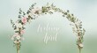 © repan - elegant april floral welcome wreath with handwritten calligraphy on pastel background