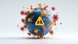 © Chantip - Virus outbreak affecting global technology infrastructure, digital globe with warning symbols, futuristic cybersecurity threats, isolated on white background, copy space for technology crisis concept