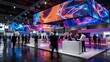 © Oleg - Futuristic trade show exhibition with LED screens digital art display modern technology business event space