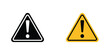 © neelam - Warning attention signs in line art style on white background for graphic and web design.