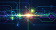 © Myounus - Vibrant circuit board with glowing neon lines and bright lights on a dark background representing technology and innovation