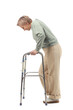 © Pixel-Shot - Mature woman with walker on white background