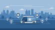 © budi - Autonomous Ambulance Van Navigating City with Medical Cross Markers