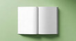 © Toufiqul - Open blank white book pages on a soft green background with subtle shadow open book blank pages