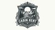 © duding - Cabin Rent Mountain Getaway Logo Design with Nature Elements.
