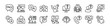 © Vilogsign - FAQ thin line icon set. Contains chat speech bubble of questions, answers, help, support, discussion, solution, problem, phone call, talk, communication, comment, conversation, box - vector