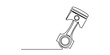 © RK Drawing Gallery - Minimalist continuous line drawing of a mechanical engine piston isolated on a plain white background Vector, illustration