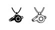 © MdDelowar - Whistle on lanyard icon: sports referee or coach tool