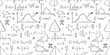 © GraphixEra - Seamless pattern with hand drawn mathematical formulas and geometric shapes on white background vector illustration