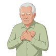 © NguyenThi - Elderly Man Suffering From Chest Pain, Isolated Vector Illustration for Medical and Healthcare Use