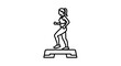 © Dadang - Woman doing step aerobics on a fitness platform, line art icon