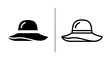 © MdDelowar - Summer hat icon duo: black solid and line art vector for web and graphic design