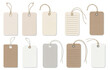 © Seek - Various blank tags with strings on white background labels