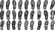 © My design - Collection of black shoe sole prints with various tread patterns and footprints boot print shoe print