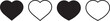 © samemen - 黒いハートアイコンセット　ベクター　　A set of simple black heart icons.
