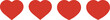 © samemen - 赤いハートアイコンセット　ベクター　　A set of simple red heart icons.