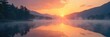 © Jakkrit - Serene sunrise over tranquil lake, mist rising, conveying a sense of calm spiritual energy and inner peace Perfect for meditation, yoga, mindfulness, and well-being themes , restorative, sunrise