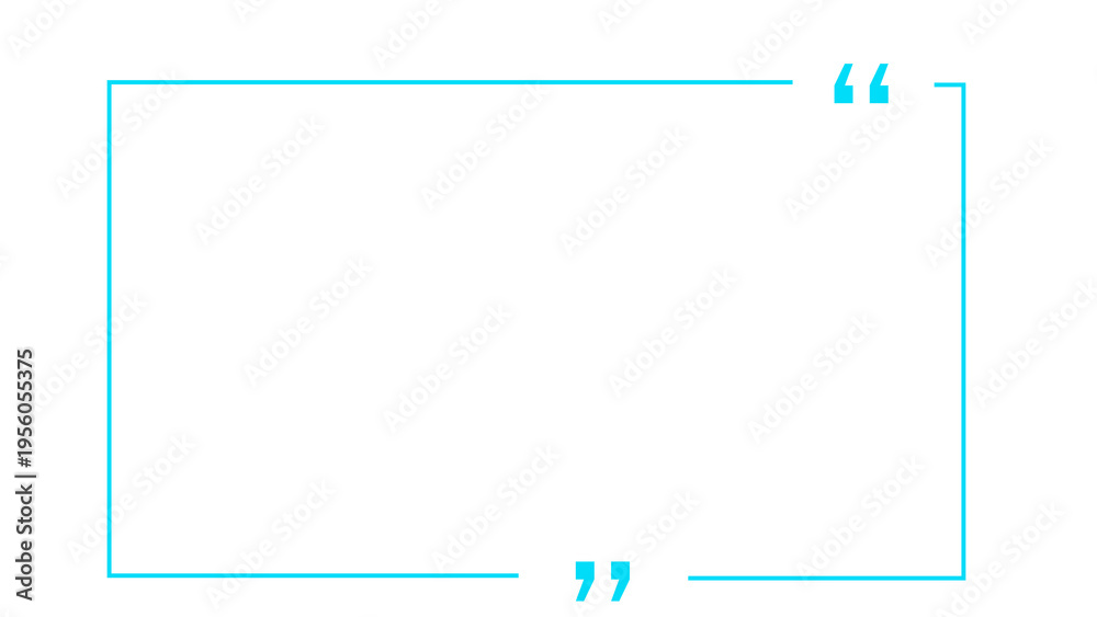 Modern quote frame icon image featuring a clean line border with ...