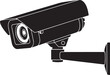 ©  PHOTO ROWSHAN ALI - A black silhouette illustration of an outdoor security camera mounted on a wall for surveillance