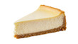 © Maria - Isolated slice of classic New York style cheesecake with a golden crust, rich and creamy texture