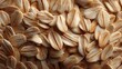 © asree - Oats texture background, rolled oatmeal, healthy breakfast cereal, dry grain pattern, top view, rustic style