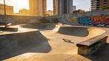 Vacant concrete skatepark area