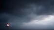 © Chandlerlikes - Road sign warning crisis ahead dramatic sky risk concept