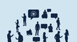 © Quensha - Silhouettes of business people communicating.