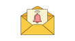 © Mark - Email notification icon inside yellow envelope with alert bell