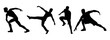 © Iraxbd - Silhouette Set Action Pose vector. Karate fighter silhouette collection vector. vector silhouettes of people. Silhouette Set dancing Poses vector