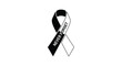 © MdAzad - Black and white awareness ribbon vector with 'Never Forget' text
