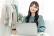 © buritora - Women who use computers at home (working, working from home, fully remote, remote work, telework)