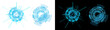 © towsif - PNG image of Futuristic holographic user interface display elements featuring cyan digital targeting reticles on transparent background