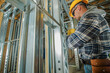 © Tomasz Zajda - Worker Installs Metal Framing in Construction Site
