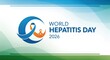 © R_A_N  - World hepatitis day 2026 logo with blue and orange ribbons abstract background