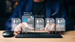 © Smile Studio AP - Businessman selecting candidate profiles on digital interface with rating system, illustrating modern recruitment, HR technology, and data-driven hiring process.
