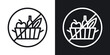 © chandi - Picnics are prohibited sign set in black and white stroke lines