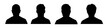© KR Studio - set of man face silhouette – front view, vector illustration