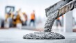 © Generative AI - Concrete Pouring on Construction Site: Foundation Work, Infrastructure Development, and Heavy Equipment in Action