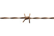 © Krtola  - Rusty barbed wire line presenting concepts of security, protection, and limitation. Transparent background